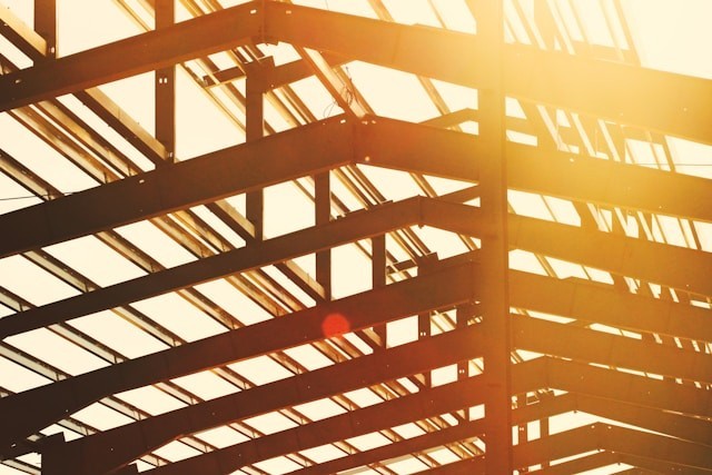 Steel Structure with a sunset background